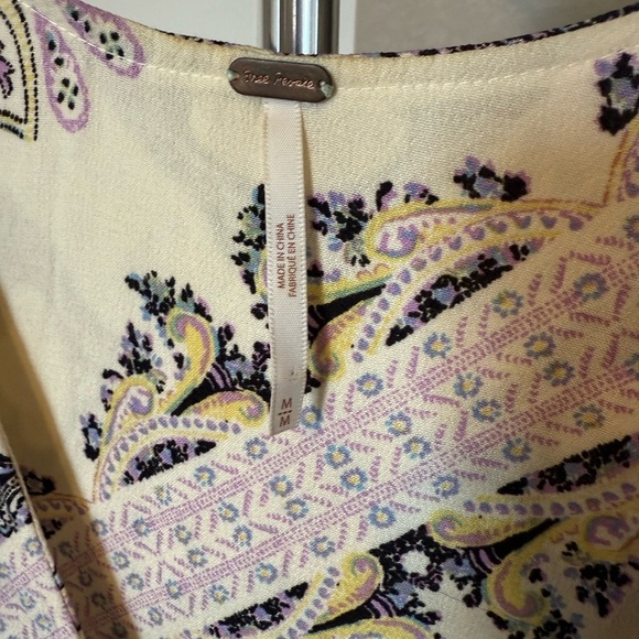 Free People Cream and Purple Tunic - Picture 2 of 3